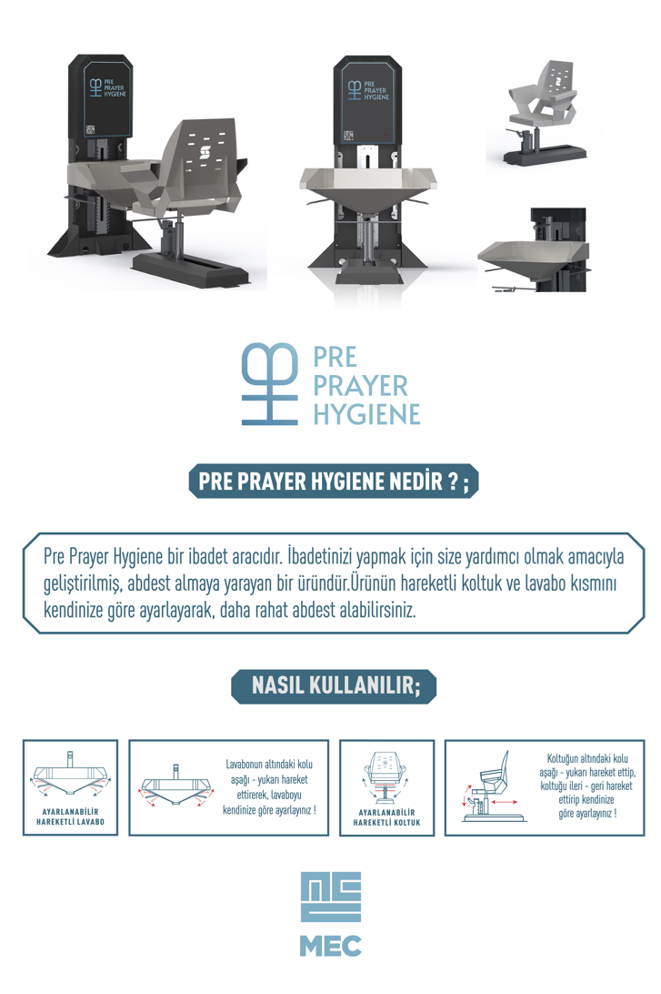 Pre Prayer Hygiene — Ayarlanabilir hareketli lavabo ve koltuk ünitesi